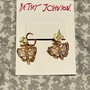 Betsey Johnson Gold Butterfly Earrings